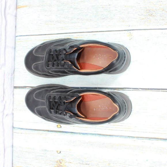 Clarks Unstructured Black Leather Comfort Low Top Sneakers Shoes Size 9.5 Medium - Picture 7 of 9